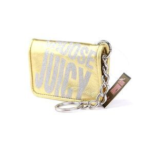 NEW Juicy Couture CHOOSE JUICY ID Wallet w/ keychain gold